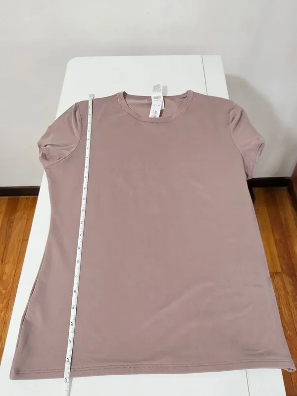 Victoria's Secret PINK Base Stretch Short-Sleeve Tee - Iced Coffee -Size XL - Image 7