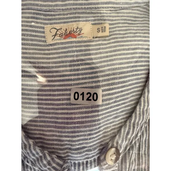 Faherty Isha Linen Dress Small Blue Stripe Pintuck Coastal Summer $178‎ - Image 9