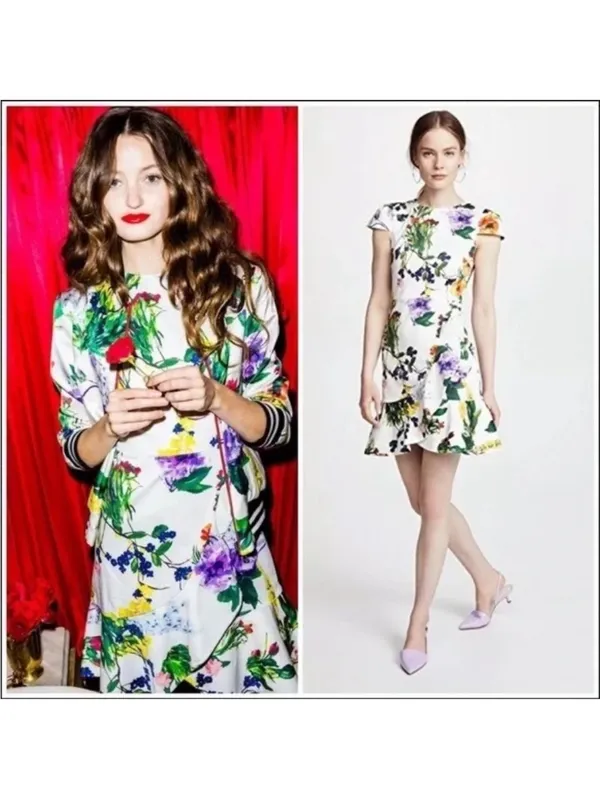 Alice + Olivia White Floral Kirby Mini Dress Size 6 - Image 2