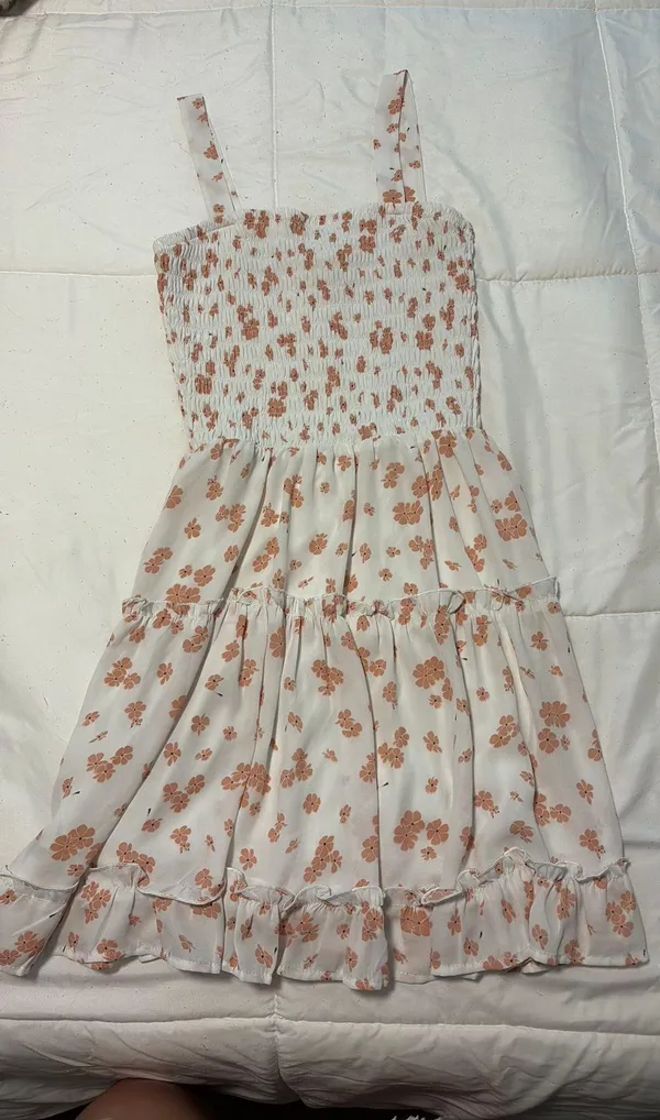 Jessica Simpson White dress with pink flowers - Image 2