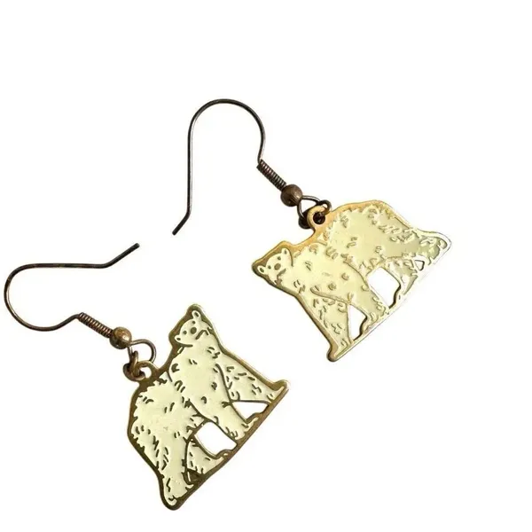 Sea World polar bear earrings Gold - Image 7