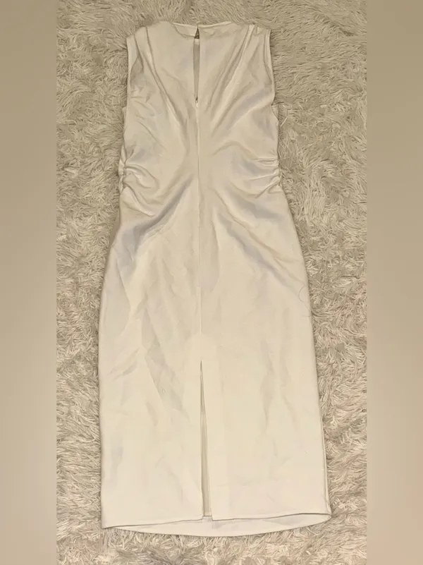 NEW Reiss Bronte Ruched Sleeveless ivory Midi Dress sz 4 - Image 6