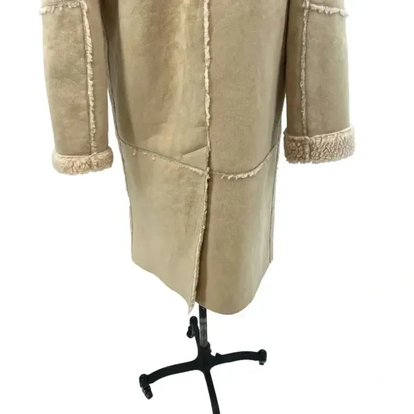Moon River Borg Lined Duffle Coat Faux Suede Sherpa Penny‎ Lane Size Medium - Image 13