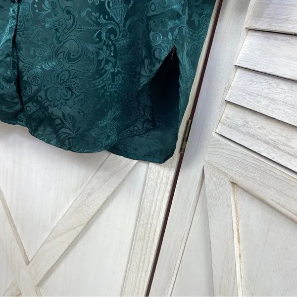 Victoria’s Secret Vintage‎ Satin Brocade Nightshirt Green Small - Image 8