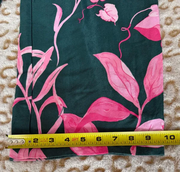 Anthropologie Breezy Tropical Floral Wide Leg Satin Pant Women's Size: 0 - Image 10