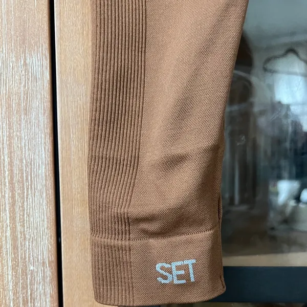 SET ACTIVE seamless ribbed leggings sportbody nude caramel dugout high rise tan - Image 6