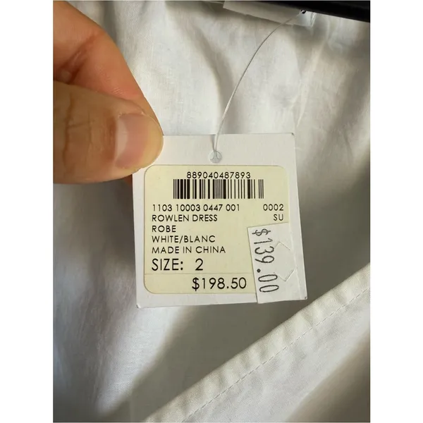 Club Monaco Rowlen Cotton Poplin Wrap Dress w/ Ruffled Sleeves, Sz 2, White - Image 6