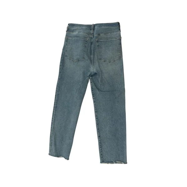 J.Crew Stovepipe Jeans Womens 31 Light Wash High Rise Straight Leg Raw Hem Blue - Image 5