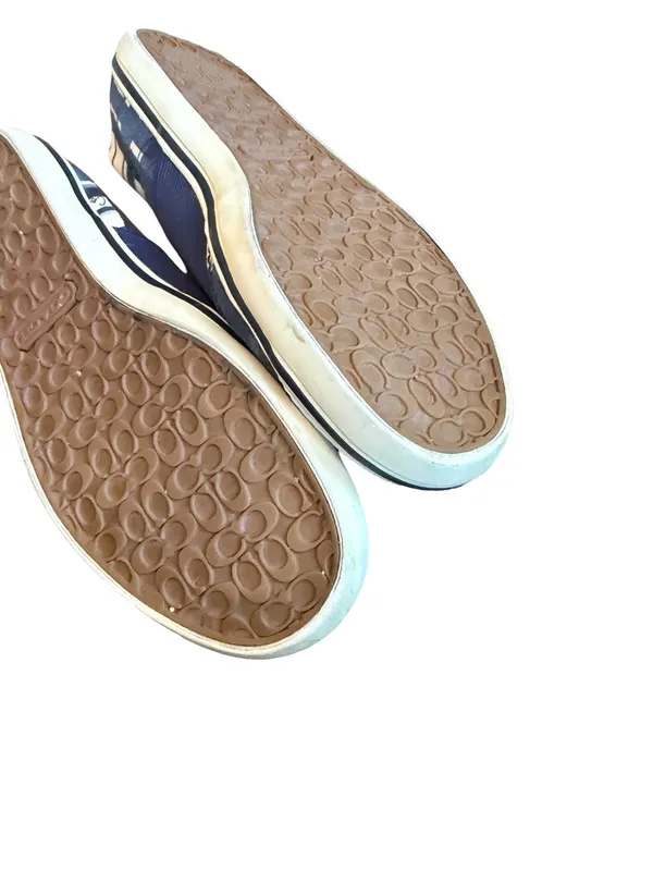 Coach Kaycee Slip-On Shoes Blue White Plaid Flats Comfort Size 6.5 Women's - Image 11