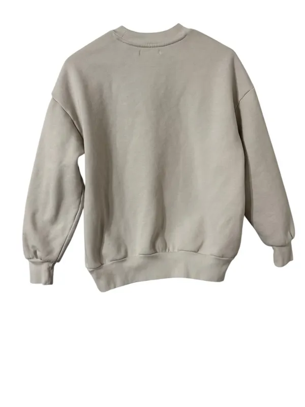OAK + FORT West Coast Oversized Cotton Beige Pullover Sweatshirt Crew Top - Image 6