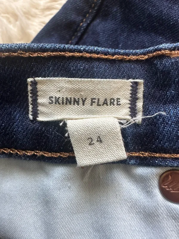 Madewell Jeans Skinny Flare in Rinse Wash High Rise Dark Wash Indigo Sz 24 - Image 9