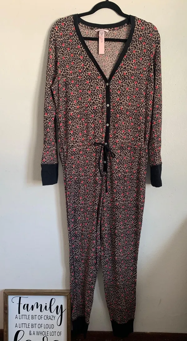 Victoria’s Secret Leopard / Roses Onesie Large - Image 8