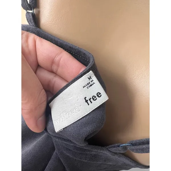 Aritzia Wilfred Free Viviene Slip Spaghetti Strap Gray Microfiber Dress Medium - Image 8