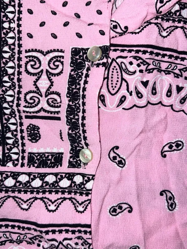 Bershka pink bandana button up shirt. - Image 7