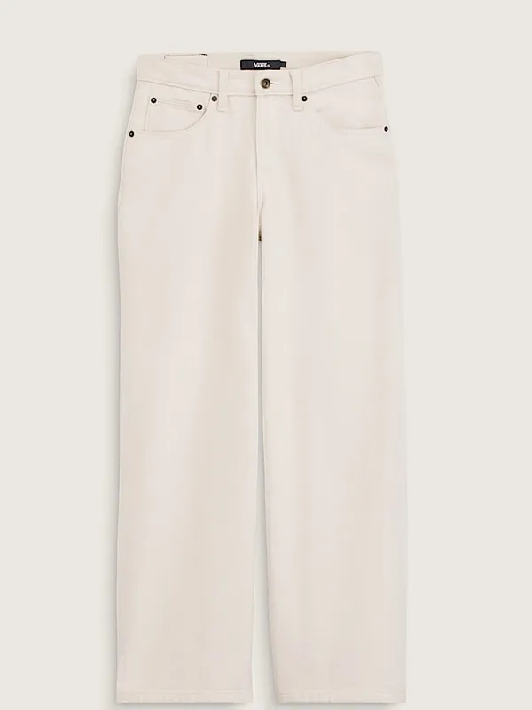 NWT VANS Check-5 Low Rise Extra Baggy Jeans In Ecru SZ-30 - Image 7