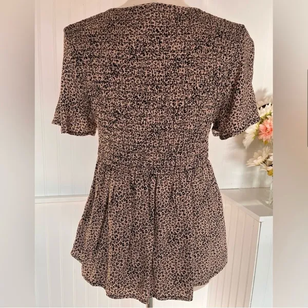 URBAN Romantics Pink & Black Animal Print Babydoll Top - Image 2