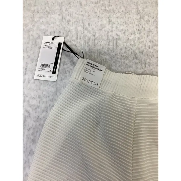 CALIA Elevate Rib High-Rise Jogger XS Cloud Cover White Textured WAX82 NEW… - Image 6