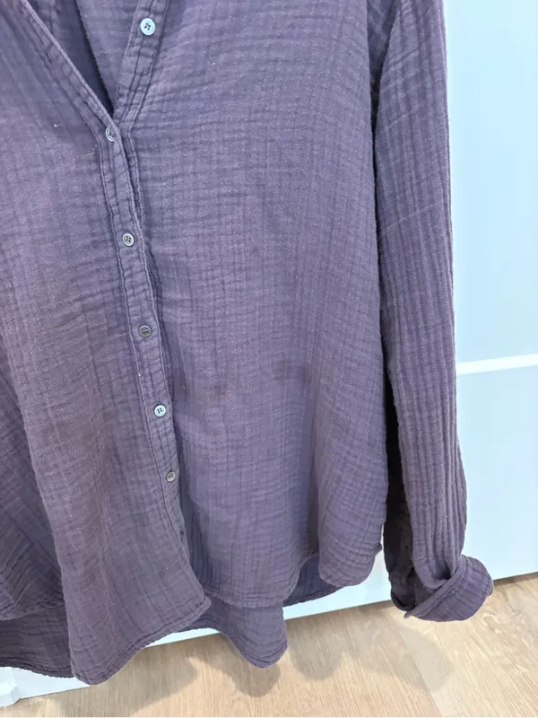 XiRENA Deep Purple Button-Down Textured Shirt Size Large - Image 4