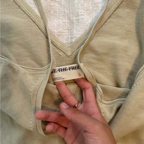 We The Free Cream Buttoned Crop Camisole - Image 2