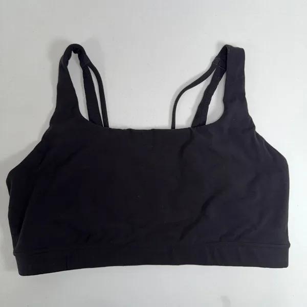Athleta L Sports Bra Exhale A-C Black Low Impact Support Soft Yoga Active 486376 - Image 4