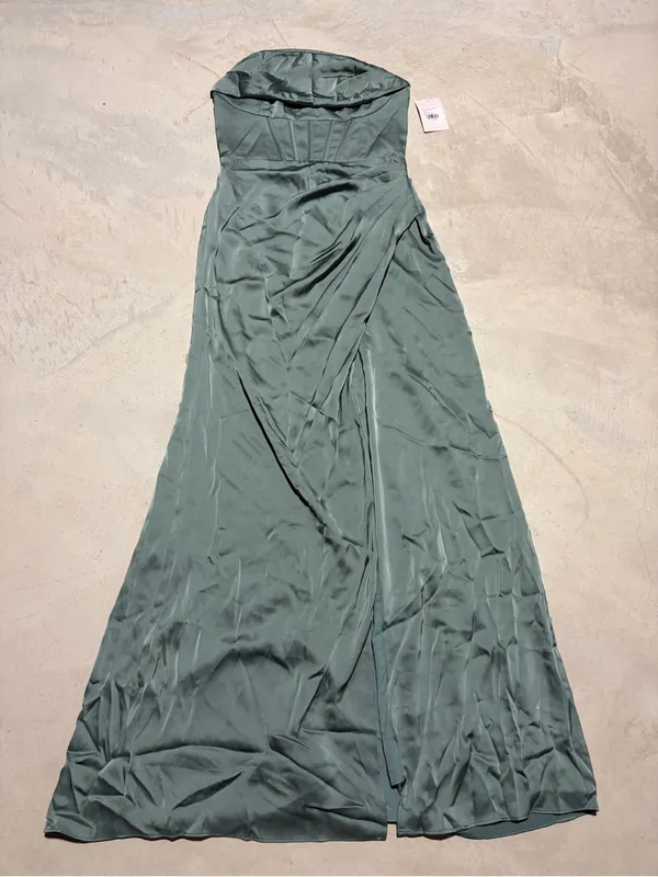 Birdy Grey NWT Carrie matte sea glass Strapless Evening Gown bridesmaid dress S - Image 2