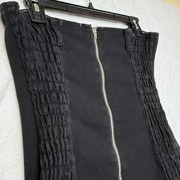 Edikted L B Mine Double Belted Denim Mini Dress Black Grunge Goth Y2K Edgy EGirl - Image 5