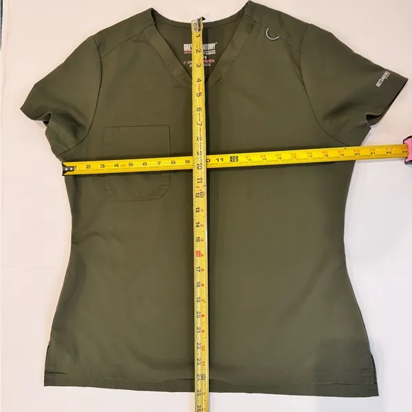 Grey’s Anatomy Active Olive Green Stretch Scrub Top Women’s Medium Workwear - Image 7