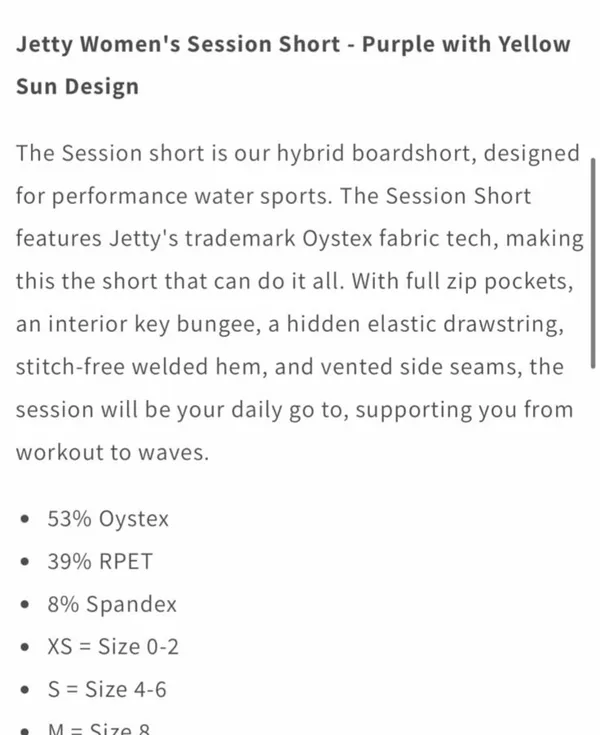 Jetty Women’s session short sunflower pattern Purple - Image 5