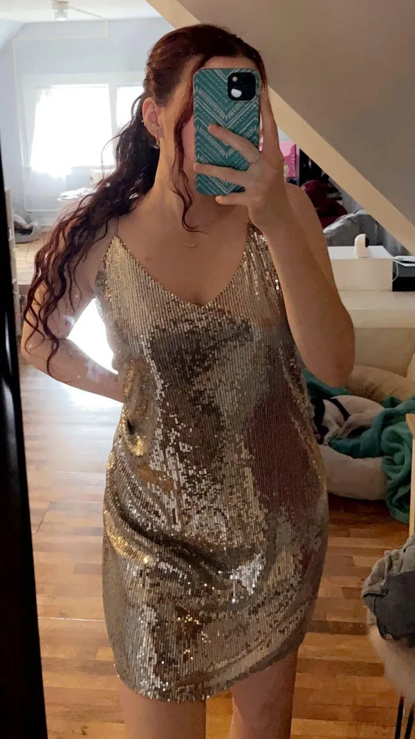 Silver Sequin Dress Size XS - Image 4