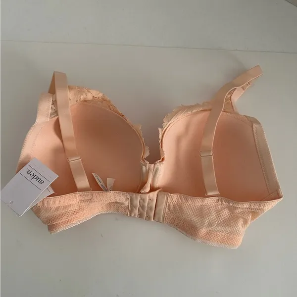 NWT Auden The Sublime Women’s Lace Plunge Push-Up Bra in Peach Size 34DDD - Image 7