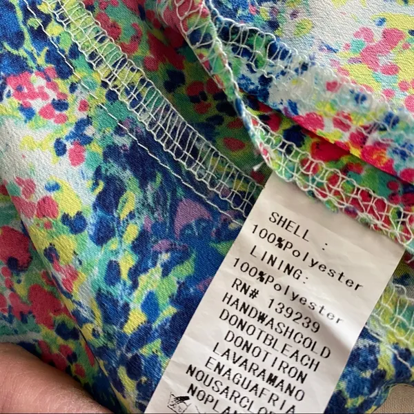 Do&Be Watercolor Printed Cut Out Strapless Dress S - Image 14