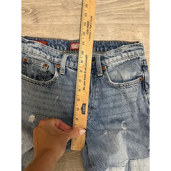 Lucky Brand Legend‎ Jeans Boyfriend Midrise Flare Patchwork Denim Size 00 24 - Image 3