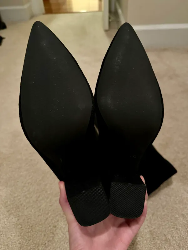 Black Over The Knee Knit Boots Size 7 - Image 3