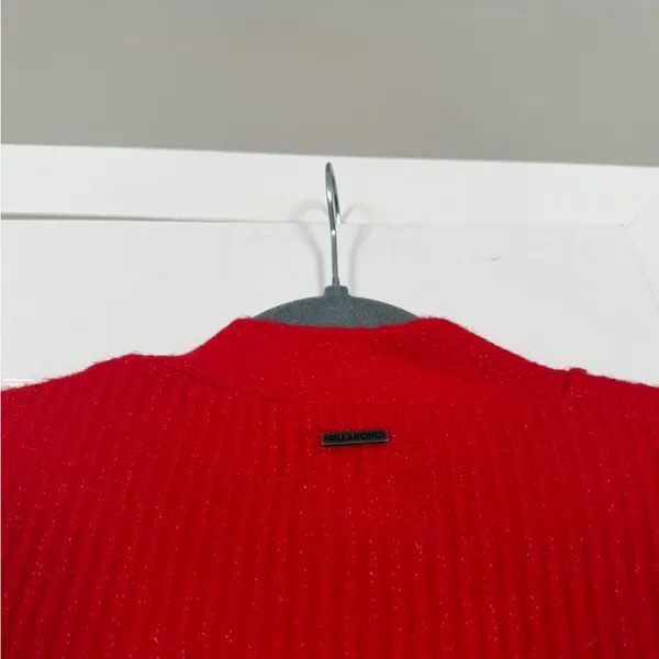 Billabong Red Button Down Sweater Cardigan Holidays Christmas - Image 10