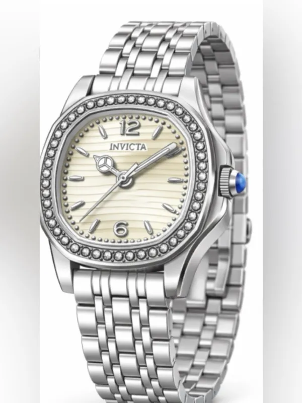 NWT!! Invicta Wildflower Ember Silver Watch with Champagne Dial & Crystal Bezel - Image 2