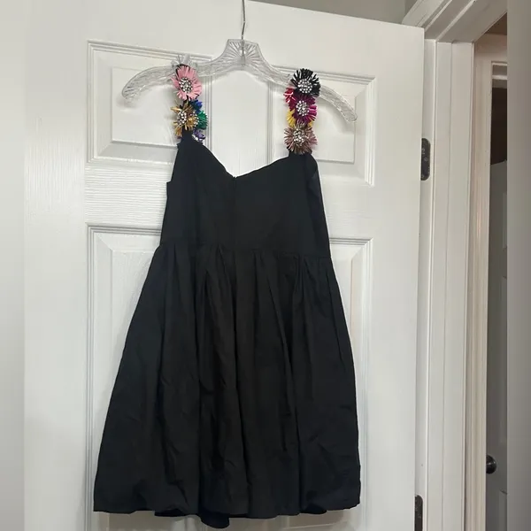 Queen Of Sparkles Black Flower Strap Dress - Image 4