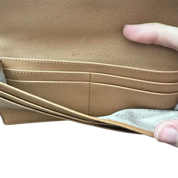 Michael Kors Tan Saffiano Leather Wallet - Excellent Condition, ~8"‎ - Image 5