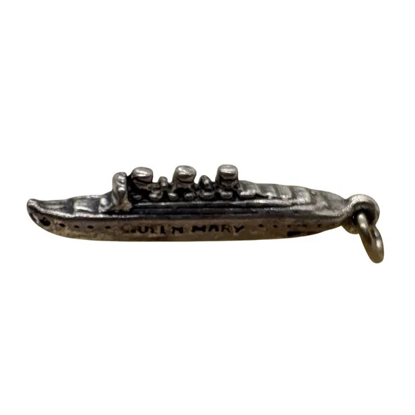 Vintage Sterling Silver Queen Mary Ocean Liner Ship Charm 3.27g Nautical Souv - Image 2