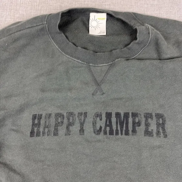 OFFLINE By Aerie Sweatshirt Womens XS Gray Happy Camper Crewneck Fleece Pullover - Image 4