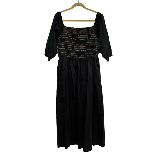 Old Navy Fit & Flare Off-the-Shoulder Cotton-Poplin Smocked Maxi Dress Size XL - Image 4