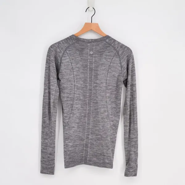 Lululemon Swiftly Tech Long Sleeve Crew Top Slate Grey White Running Women's 6 - Image 4