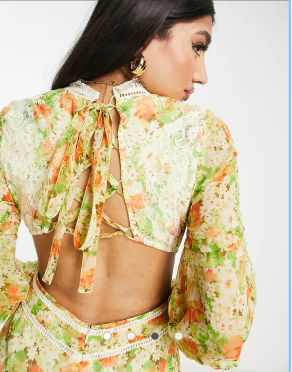 ASOS Yellow Floral Mini Dress - Image 3