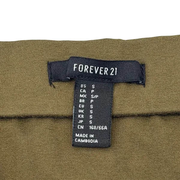 Forever 21 Womens S Midi Pencil Skirt Olive Green Stretch Side Slit - Image 7