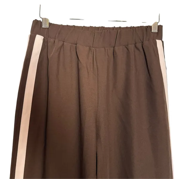 4th & Reckless Revolve Tammy Chocolate Brown Side Stripe Pull-On Track Pants M - Image 6