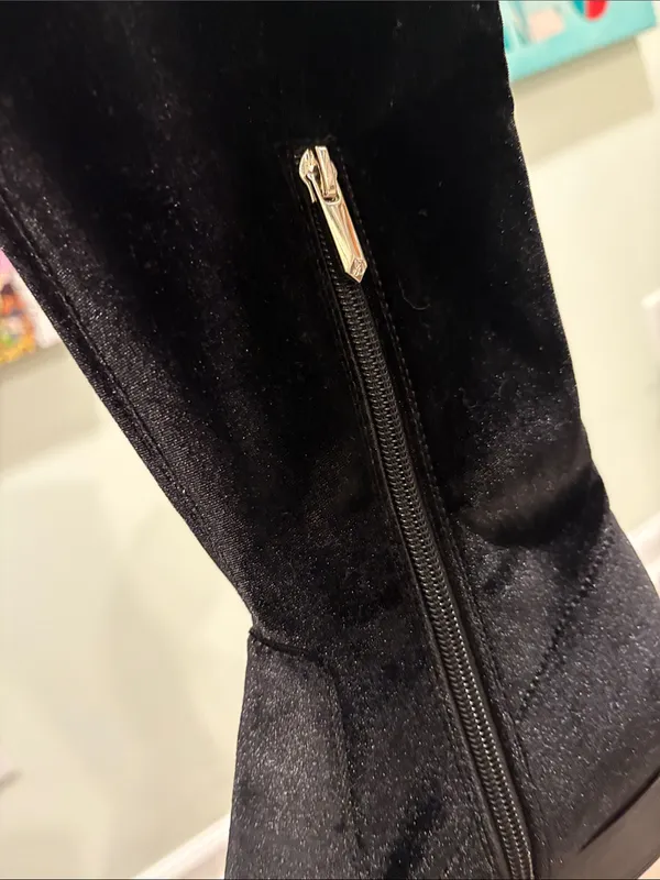 Sam Edelman Black Velvet Patricia OTK Size 8 Boots - Image 10