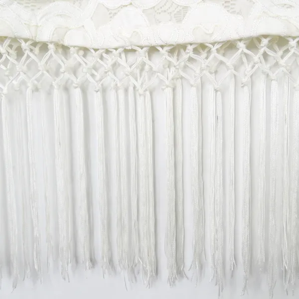 Miss Me White Lace Crochet Tassel Fringe Sleeveless Top Size Large - Image 6
