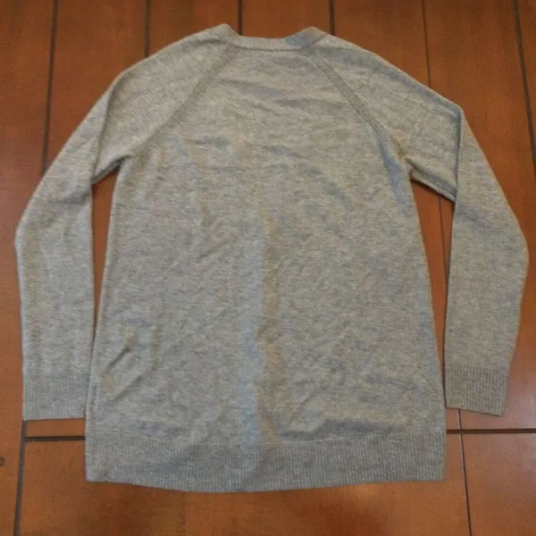 Gap merino wool blend gray long cardigan small button up career - Image 4