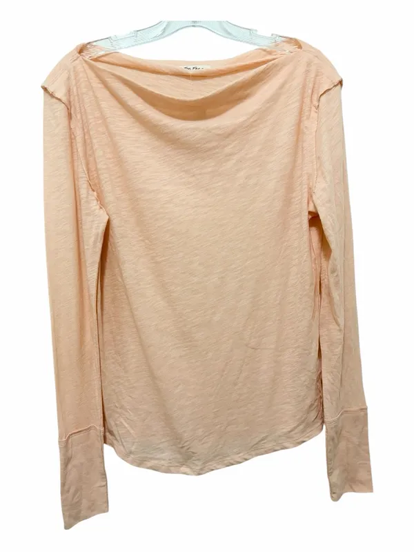 Free People Kimmi‎ Long Sleeve Top in Pretty in Peach Small NWT - Image 2