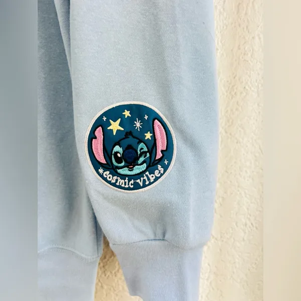 Disney Stitch Women’s Blue Full Zip Character Sweatshirt Hoodie medium size - Image 3