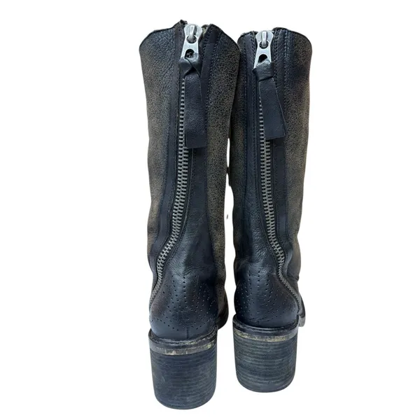 Sam Edelman Dupree Lace Up Combat Boots Black Leather Shearling Lined Edgy 8 - Image 3
